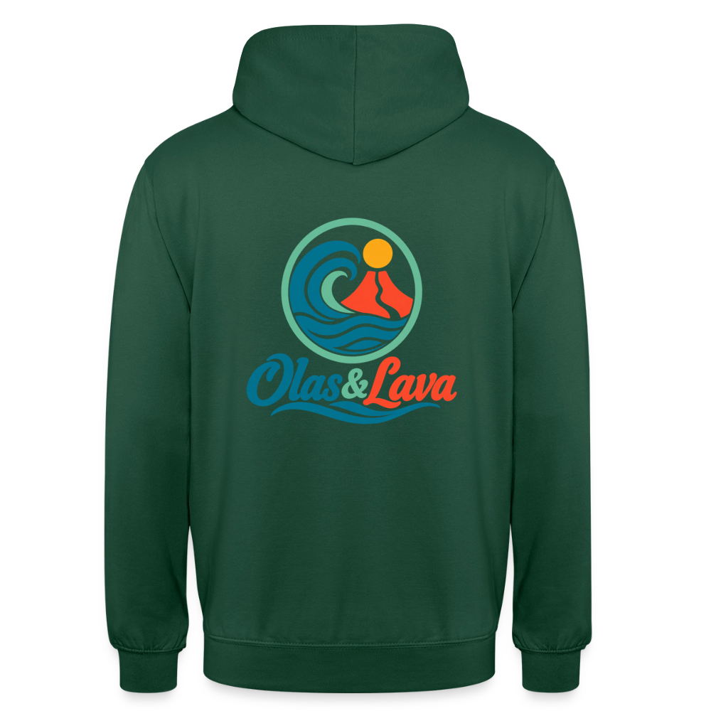 Sudadera Olas & Lava - Logo Oficial | Edición Original - bottle green