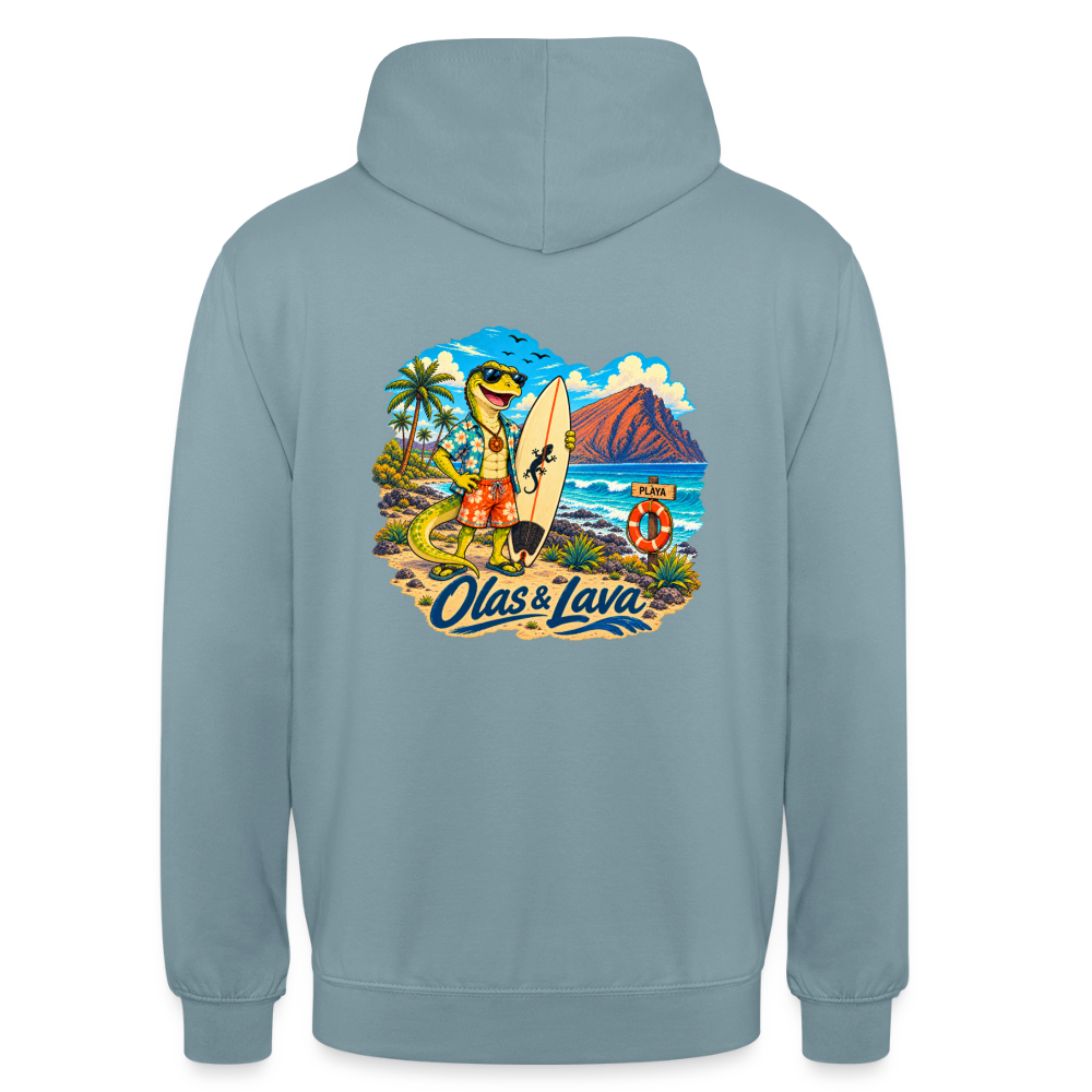 Sudadera Lago - Olas & Lava | El Lagarto Surfista - stonewash blue