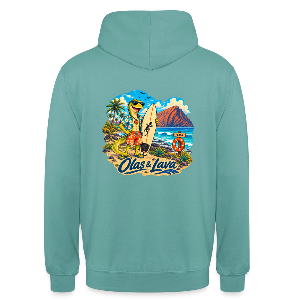 Sudadera Lago - Olas & Lava | El Lagarto Surfista - pastel turquoise