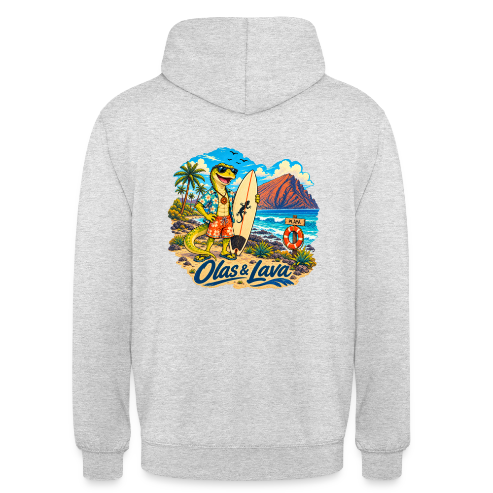 Sudadera Lago - Olas & Lava | El Lagarto Surfista - light heather grey